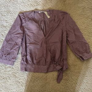 Madewell Gingham Wrap Top XS
